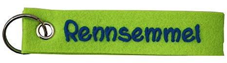 Schlüsselanhänger apfel - grün aus Filz Spruch Rennsemmel personalisiert - Geschenk mit Wunschbeschriftung - Filzband mit Name