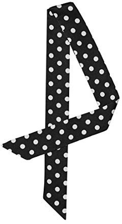 sourcing map Damen Vintage 50s Dünn Lang Schmal Taillenband Gürtel Seide Polka Dots Halstuch Scarf Schwarz Dots S