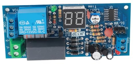 Módulo de relé de temporizador de retardo de CA de 220 V 1-99 segundos/1-99 minutos Rango de tiempo Alta precisión Suministros eléctricos Placa de relé Rango de tiempo Módulo de relé de retardo | Relé Temporizador 220V Con Pantalla Digital, Retardo 1-99S,Min, Ajuste Potenciómetro, Contacto Seco
