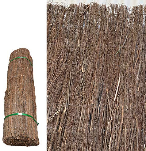 ADO - Rollo Brezo Ecológico Oscuro | Ocultación Total Jardín y Balcón | Duradero y Resistente | 1m Altura x 3m Longitud, 2800 g/m2. (1- Rollo)