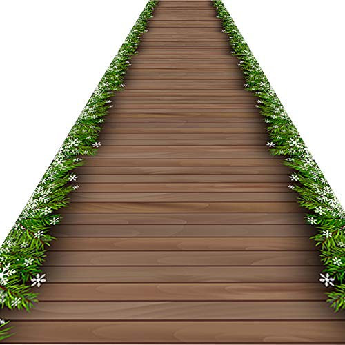 FUSHOU-3D-Landschaft Mit Grünem Gras Läufer Teppich, Einzigartig Super Langer Eingang Durchgang Baumwollteppich Instrumentenkalibrierung Perfekter Rand Leicht Zu Reinigen Webteppich,A,130x750cm