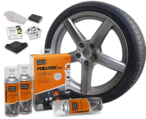 Foliatec Felgen 2K Lack Set, Gunmetal Metallic Glänzend