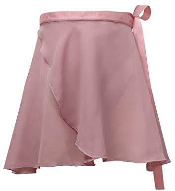 Daydance Ballett-Wickelrock für Mädchen und Damen, Chiffon, für Tanz, Schwarz, Helles Braun, X-Groß