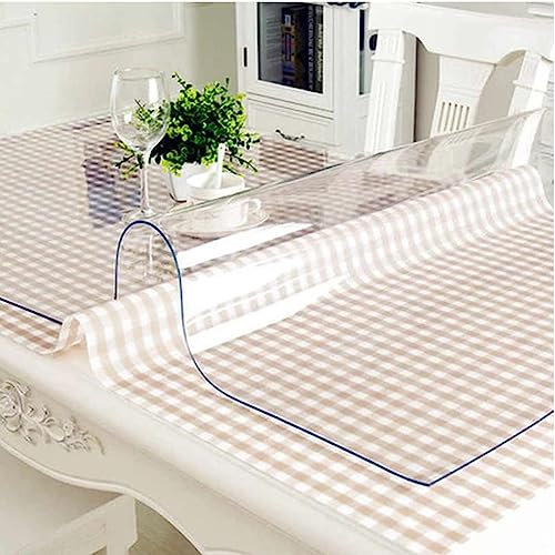 Artwelt Tischdecke Transparent Tischfolie 2.0mm Glasklar Folie Outdoor Tischschutz Wasserdicht Abwaschbar Polyvinylchloride Folie Wunschmaß Fettdicht Tischschutzfolie (200X90)