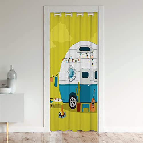 Tenda per porta del camper per la privacy del corridoio 86x203cm Primavera Ottima tenda per porta del ripostiglio da campeggio per camera da letto, camper, roulotte Airstream, roulotte agricola, verde