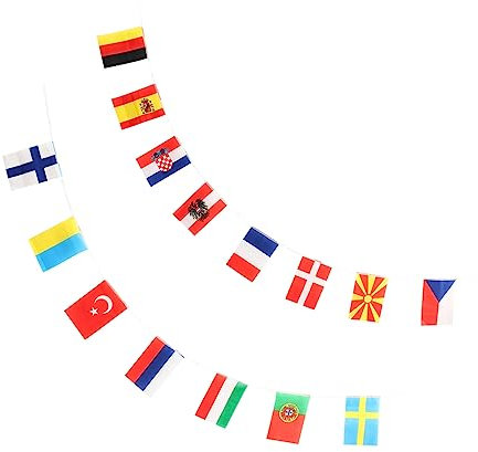 Yardwe Doppelsträngige Girlande mit Länderflaggen Anhängern Partyzubehör aus Polyester für Bars Einkaufszentren Ktvs und Öffentliche Plätze