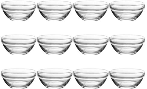 BESTonZON Bol à Pudding en Verre 12 Pièces, Petit Bol Épais Multifonction