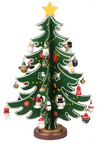 Mini árbol de Navidad de Mesa, Adornos de Madera para árbol de Navidad, decoración de Escritorio, árbol de Navidad, Decoraciones de Mesa, Mediano