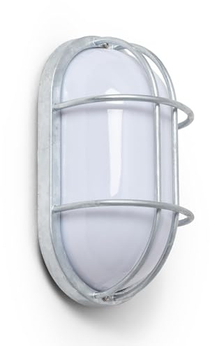 LEDKIA Deckenleuchte Oval für den Außenbereich260x146 mm Fjord Verzinkter | Fassung E27