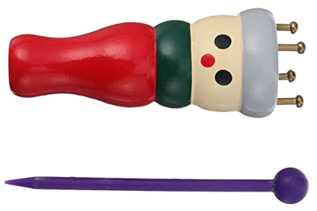 EXCEART 2 Stück Holz Strickpuppe Strickwerkzeug Für Wollgarn Selbstgemacht Bastelset Puppenhandwerk Mit Nadel Anfänger Geeignet
