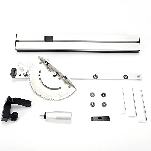BRRIDE 450 mm calibro obliquo con sega circolare professionale Miter Gauge miter gauge, box lanyard, flip stop regolabile per sega da tavolo/router accessori righello