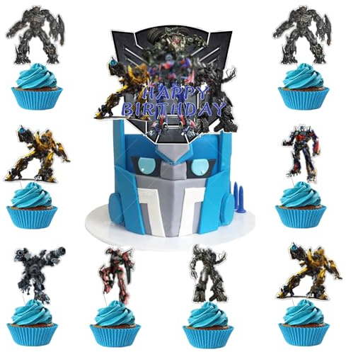 Dekorationen Kuchendekoration Cupcake Toppers Tortendeko Deko Geburtstag Cupcake Toppers Set Kuchen Dekoration Junge Cake Topper für Kinder (H)