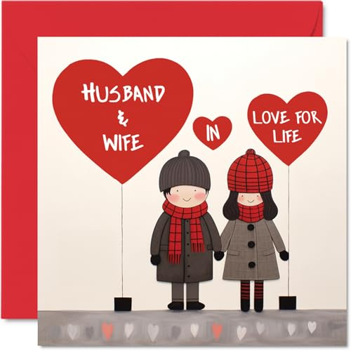 Herzliche Jubiläumskarte für Sie und Ihn, Liebe zum Leben, Valentinstag, Jahrestag, Freund, Freundin, Ehemann, Ehefrau, Partner, 145 mm x 145 mm, romantische Grußkarten, Verlobte
