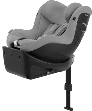 CYBEX Gold Kinder-Autositz Sirona Gi i-Size Plus, Stone Grey | Inkl. Base, ab ca. 3 Monaten - 4 Jahre, max. 20 kg, 61 - 105 cm, 360-Grad-Drehmechanismus, integrierter Seitenaufprallschutz