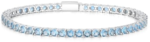 LOVANS Tennisarmband Damen Geburtsstein-Armband Cubic Zirkonia Damenarmband Klassisches TennisArmkette Geschenk für Frauen Größe 16.51-20.32CM