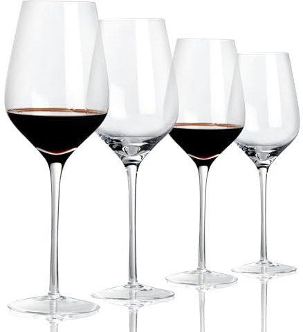 ACHEER Crystal Red Wine Glasses Set of 4 - Large 20 Oz - Long Stem,Hand Blown Bordeaux Glasses Italian Style, Lead-Free, Light, Ultra-thin,Tall, Gift Box- for Christmas, Anniversary, Birthday