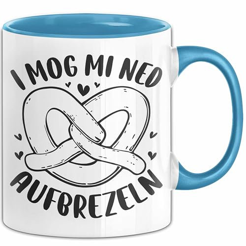 Oktober Tasse Geschenk I Mog Mi Ned Aufbrezeln Geschenkidee Becher (Blau)