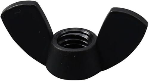 Flügelmuttern, Schmetterlingsflügelmutter, 10/50 Stück M3 M4 M5 M6 M8 M10 M12 Flügelmutter aus schwarzem Kunststoff, Flügelmutter aus schwarzem Kunststoff, Kunststoffmutter, Hardware-Mutter, handfest
