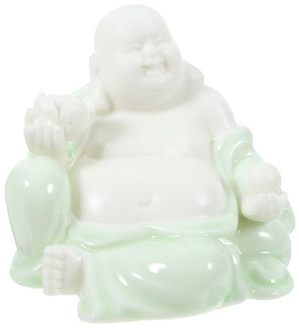 Cabilock Kleine Buddha Figurine Aus Keramik Handgefertigte Dekoration Für Wohnzimmer Und Büro Maitreya Buddha Statue Als Kunstwerk Für Zen-atmosphäre Und Spirituelle Räume