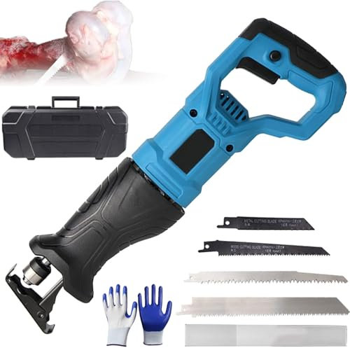 900W Bone Meat Cutter, 2800Rpm Electric Bone Saw Butchers Saw with 4 Saw Blades & 12 Pairs of Gloves, Reciprocating Meat Saw, Multifunctional Bone Saw Machine for Ribs, Pig's Trotter, Lamb Chops