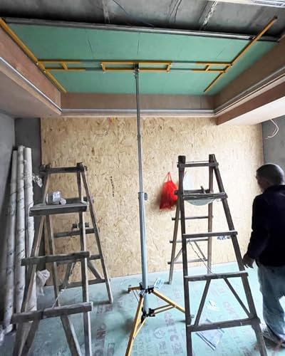 Plattenheber Trockenbau 12 Fuß Rollender Gipskarton-Hebe- Und Plattenaufzug, 110 Pfund Tragkraft, Gipskarton-Hebehilfe für Die Decke, Kraftvoller Gipskarton-Aufhängewagen für Den BAU