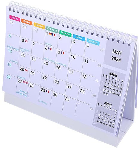 NUOBESTY Tischkalender Mit Stabilem Standfuß Monatskalender Für Täglichen Gebrauch Notiz-tischkalender Aus Zuverlässigem Material Für Zuhause Und Büro
