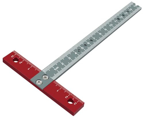 CNC Aluminiumlegierung Metal T Square Lineal für Holzbearbeitungstättenwerkzeug mit Skalierung, Leicht und Tragbar für Modellherstellung oder Architekten