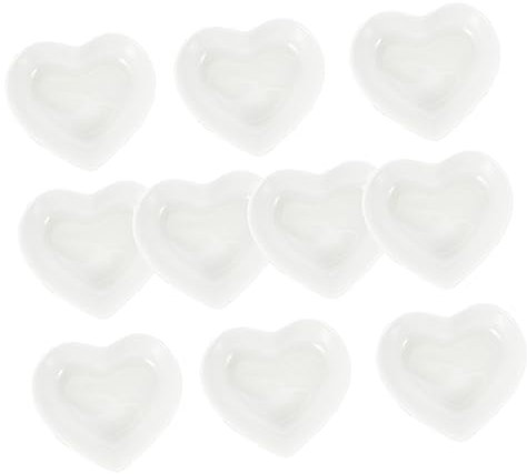 Alipis Set Di Ciotole A Forma Di Cuore 10 Mini Piatti in Ceramica Versatili Piatti Per Salse Per Bambini E Bambine