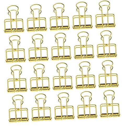 Veemoon 20stücke Goldene Dekorative Binder Clips Aus Edelstahl Langlebige Kleine Klemmen Für Büro Schule Und Akten Flexible Metall Aktenklammern Zum Ordnen Von Dokumenten