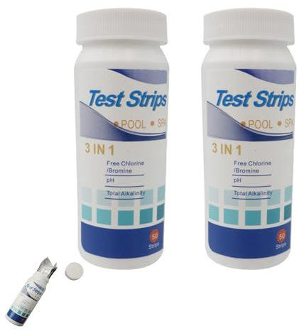 100 strisce per piscina, ph strisce di misurazione analisi aqua linguette kit alcalinità tester per acqua durezza, controllo del prodotto di prova accessorio per piscina e ph tester