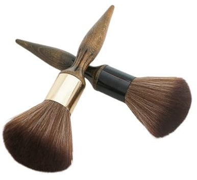 Bürste für Haare, Kehren, Hals, Gesicht, Reinigung, Haarbürste, Friseur, weiche Bürste, Haarschnitt, Salon, Styling-Werkzeug (schwarz + braun)