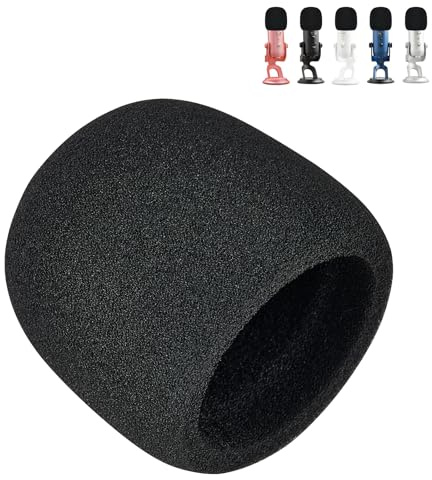 Blue Yeti Pop Filter for Blue Yeti Microphone,Mic Furry Windscreen Muff Windshield, Microphone Foam Cover (Black Foam)