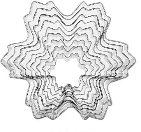 Glomora Snowflake Cookie Cutters Set,Snowflake Shaped Stainless Steel Mold Cookie Cutter for Christmas and Winter Holiday Pastry Biscuit Cake Fondant Decorations Mold Kitchen Tool