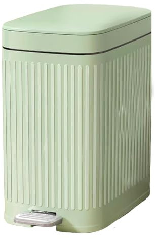 Pattumiera da Bagno da 10 Litri, Pattumiera A Pedale con Secchio Interno, Pattumiera A Pedale con Coperchio A Chiusura Delicata, Elegante Pattumiera in Acciaio Inox for Piccoli Spazi(Green,14L)