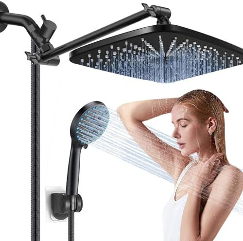 Tragbare verstellbare Dusche – Hochdruck-Regendusche, 5 Strahlmodi, integrierter Filter, intelligenter Schlauch | Luxus-Handbrause mit Regenrohr, leistungsstarker Strahl für Compa-Bäder
