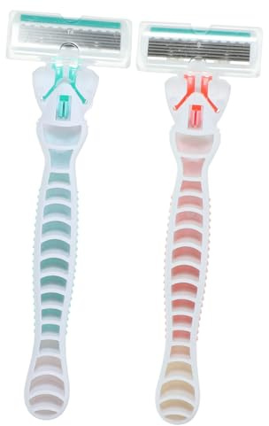 Beatifufu 4 Stück Sicherheitsrasierer mit Langem Griff für Damen und Herren Ergonomisch Hautschonend Nass Trocken Verwendbar für Achsel- und Intimbereich Ganzkörperhaarentfernung