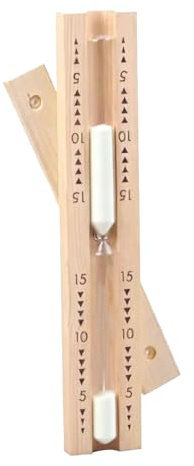 15 Minute Sauna Sand Timer, Rotating Wooden15 Min Hourglass Timer, Heat Resistant Sand Clock for SPA Room