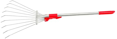 Healifty Petit Râteau de Jardin Extensible en Acier Inoxydable pour Ramasser Feuilles et Herbes Séchées Outil Léger et Fonctionnel pour Jardinage et Aménagement Extérieur