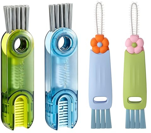 4 PCS Cup Lid Cleaning Brush, 3 in 1 Bottle Cleaning Brush Set, Deep Cleaning for Cups and Lids, Portable Design 3 in 1 Bottle Brush Ideal for Household and Office Use