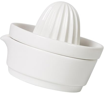 Toyvian Presse-agrumes Manuel en Céramique Blanc, Presse-fruits Pratique et Amovible pour Citron, Orange, Pamplemousse – Extracteur de Jus Léger, Filtre Intégré pour Usage Domestique,