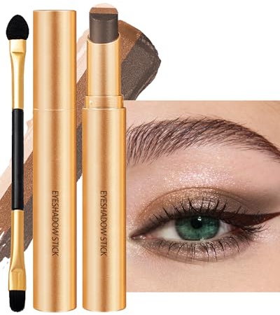 Crayon Fard a Paupiere 3 Couleurs, Effet Mat Creme Longue Tenue-02 | Eyeshadow Imperméable, Haute Pigmentation, Maquillage Yeux avec Pinceau, Coffret Cadeau Fête des Femmes pour Femmes