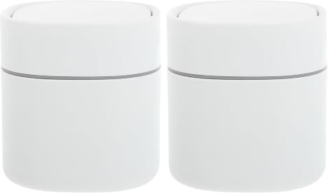 OKUMEYR 2 St Mini Bordssopkorg med Trycklock Plastbehållare för Skrivbord Litet Inomhus Skräp Kompakt Avfallshink för Sovrum Badrum och Kök Platsbesparande och Hygienisk Design