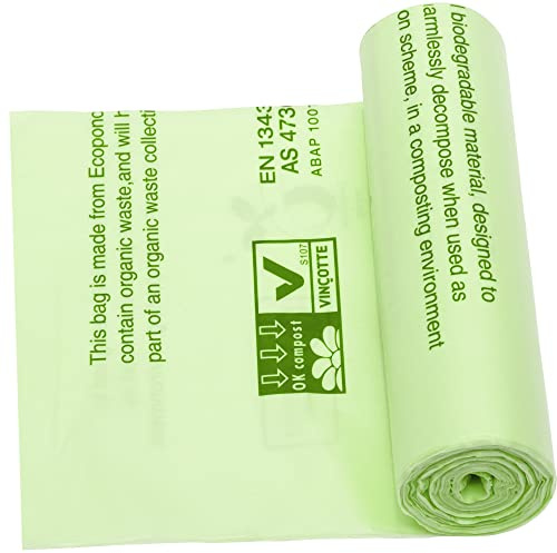 10 x Alina 80L Compostable Bin Liner/Garden Compost Sack/Biodegradable Green 80 Litre Starch Bin Bag