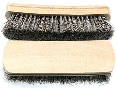 Cathcart Elliot Schuhbürste, 20 cm, mit dichtem Pferdehaar, Buchenholz, XL, naturfarben, 2 Stück