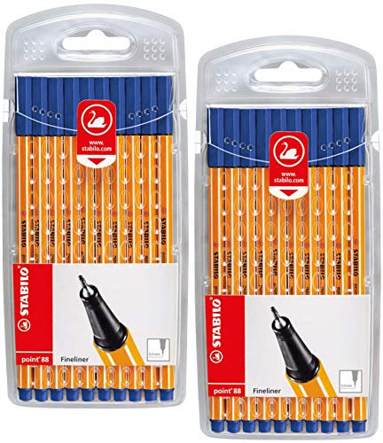 STABILO Fineliner Point 88 (Blau, 2X 10er Pack)