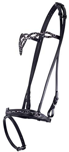 Trense Pferd Icelandic Frosti | Auffälliges Design | Abnehmbarer Sperriemen | Inklusive Gurtzügeln | Natürlich gegerbtes Leder