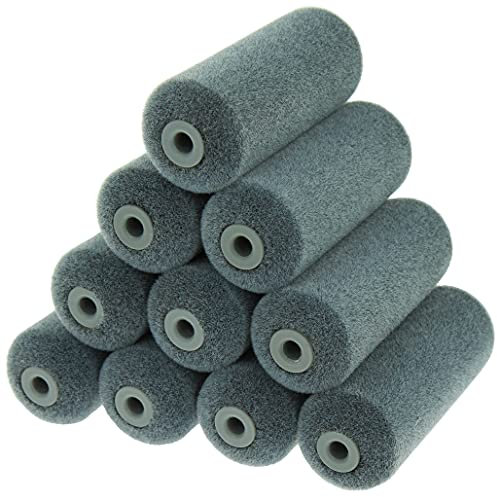 Coral 41779 Aspire Paint Mini Roller Sleeve Cover with Flocked Surface for Wood Finishing 4 inch 10 Piece Pack Set