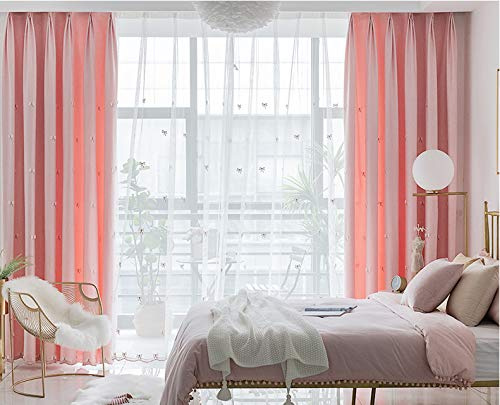 Lactraum Gardine Kinderzimmer Mädchen Prinzessin Bestickt 3D Schmetterling Weiß Voile mit Ösen 145 x 245 cm
