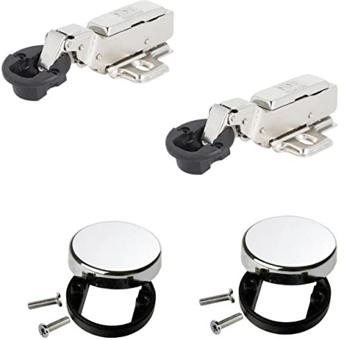 Gedotec charnière pour porte en verre butée centrale pour portes en verre SOFTSTAR | 1 jeu de charnières à 2 portes avec fermeture amortie et capuchon de protection intégrés | Charnière de meuble