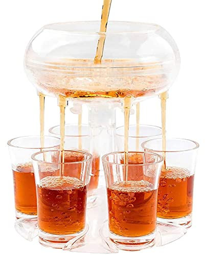 FXNFXLA 6 Shot Glass Dispenser, Made Of Food Grade Transparent PMMA, Beer, Cocktail, Wine And Juice, Party Drink And Beverage Dispenser, for Kinds Of Parties